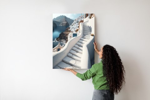 Plakat Urocza Grecka Architektura Na Santorini