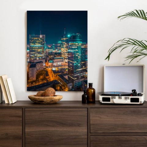 Plakat Warszawa Nocą Z Lotu Ptaka