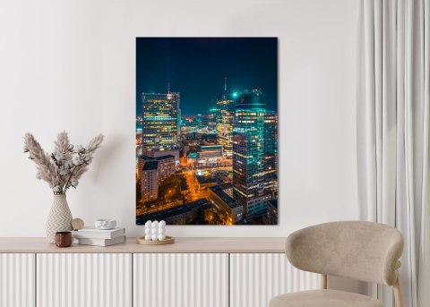 Plakat Warszawa Nocą Z Lotu Ptaka