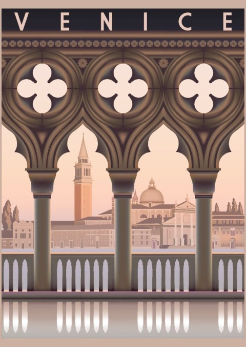 Plakat Wczesny Poranek W Wenecji