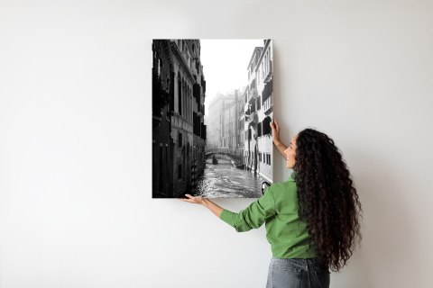 Plakat Wenecja Czarno Biały Kanał