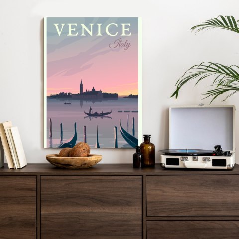 Plakat Zachód Słońca W Wenecji Z Gondolami