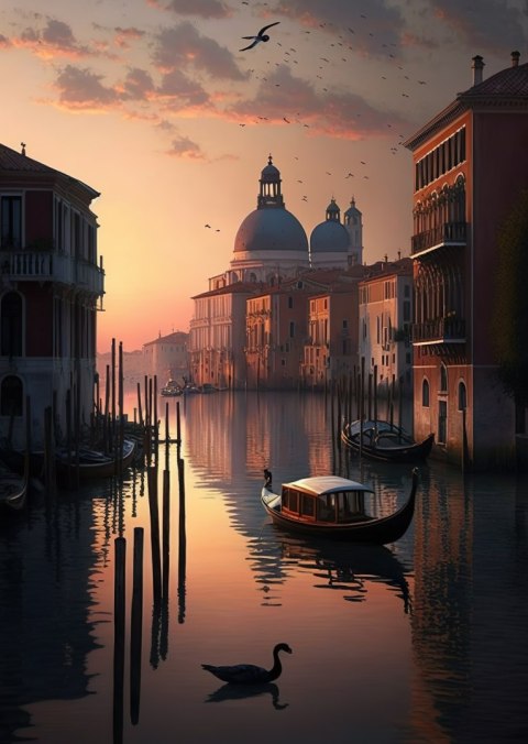 Plakat Zachód Słońca W Wenecji