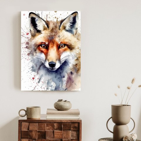 Plakat Akwarela Z Głową Lisa