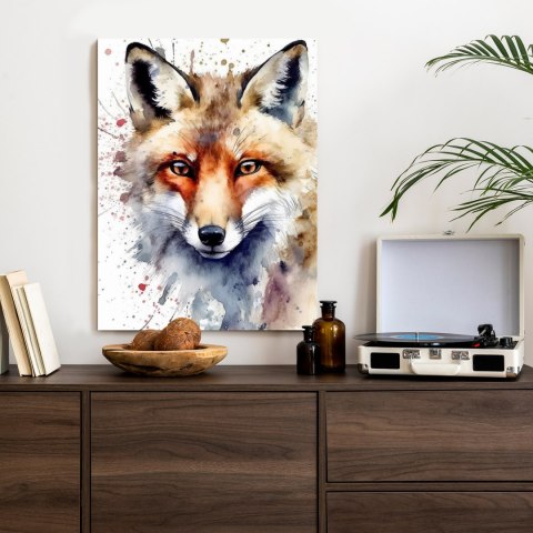 Plakat Akwarela Z Głową Lisa