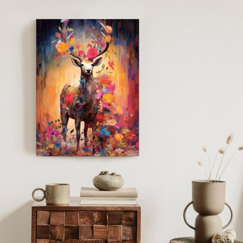 Plakat Animowany Jeleń Cały W Kwiatach