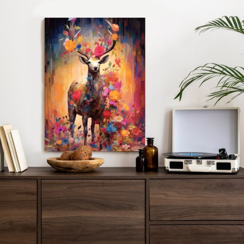 Plakat Animowany Jeleń Cały W Kwiatach