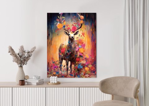 Plakat Animowany Jeleń Cały W Kwiatach