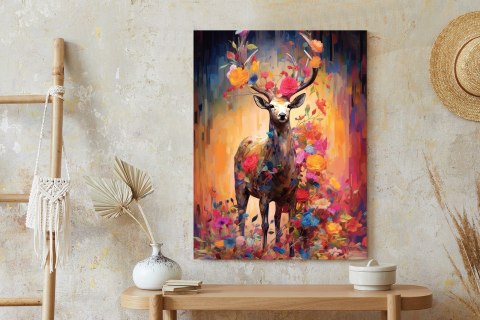 Plakat Animowany Jeleń Cały W Kwiatach