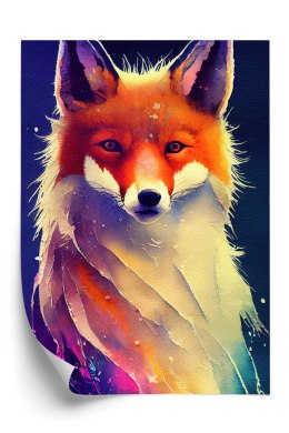 Plakat Beautiful Fine Art Portrait Of Red Fox. Generated By Ai, Is Not Based On Any Original Image, Character Or Person