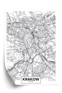 Plakat City Map Krakow, Travel Poster Design