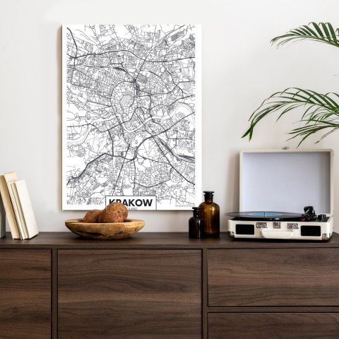 Plakat City Map Krakow, Travel Poster Design