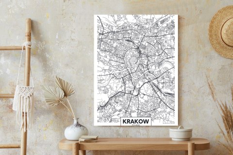 Plakat City Map Krakow, Travel Poster Design