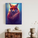 Plakat Colorful Vibrant Fox Portrait. Digital Art.