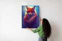 Plakat Colorful Vibrant Fox Portrait. Digital Art.