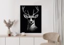 Plakat Czarno-Biały Jeleń W Okularach