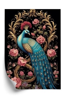 Plakat Egzotyczny Orientalny Wzór Z Pawiem I Roślinami Botanicznymi