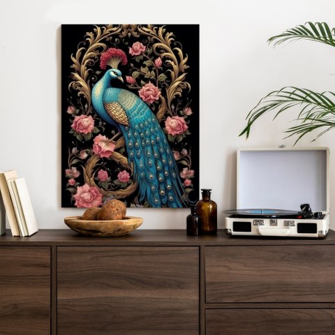 Plakat Egzotyczny Orientalny Wzór Z Pawiem I Roślinami Botanicznymi