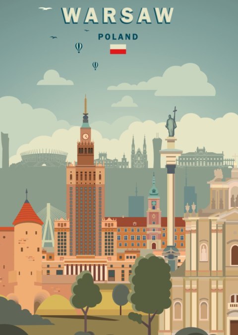 Plakat Ilustracja Architektury W Stolicy Polski