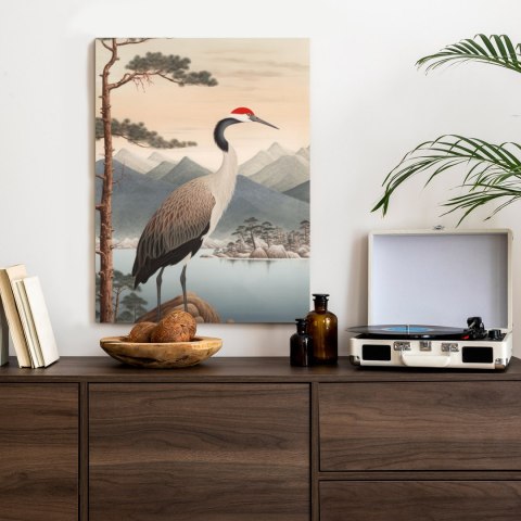 Plakat Ilustracja Z Żurawiem I Sosną