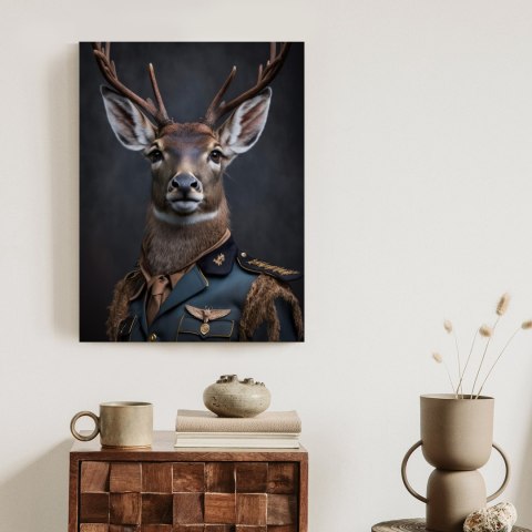 Plakat Jeleń W Wojskowym Mundurze