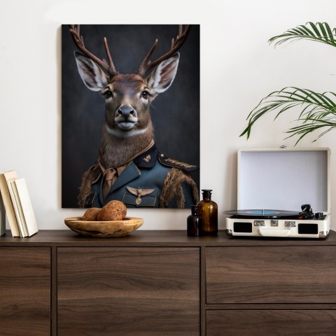 Plakat Jeleń W Wojskowym Mundurze