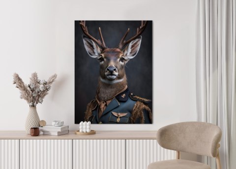 Plakat Jeleń W Wojskowym Mundurze