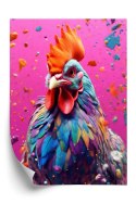 Plakat Kolorowy Nowoczesny Portret Koguta