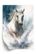 Plakat Koń Biegnący W Wodzie