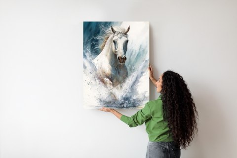 Plakat Koń Biegnący W Wodzie