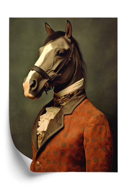 Plakat Koń Na Eleganckim Portrecie Vintage