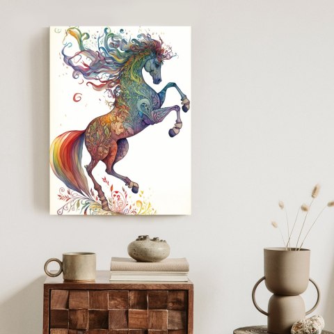 Plakat Koń W Tęczowe Ornamenty