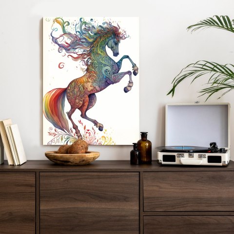 Plakat Koń W Tęczowe Ornamenty