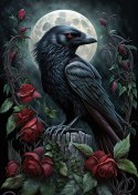 Plakat Kruk Na Nocnym Niebie