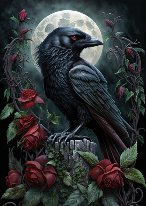 Plakat Kruk Na Nocnym Niebie