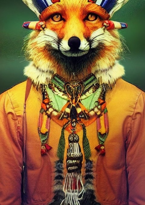 Plakat Lis W Stroju Indiańskim