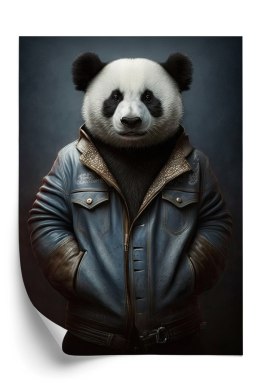 Plakat Miś Panda Ubrany W Dżinsową Kurtkę