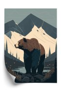 Plakat Niedźwiedź W Górach Na Ilustracji