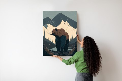 Plakat Niedźwiedź W Górach Na Ilustracji