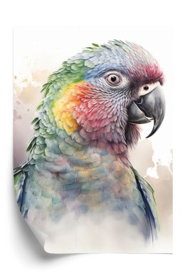 Plakat Papuga Na Akwareli