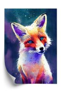 Plakat Portrait Of Wild Fox Watercolor, Wallpaper Painting, Animal