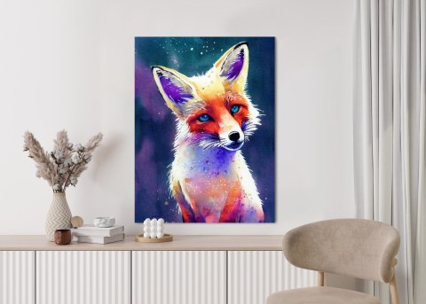 Plakat Portrait Of Wild Fox Watercolor, Wallpaper Painting, Animal