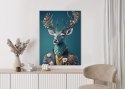 Plakat Portret Jelenia W Ubraniu W Kwiaty