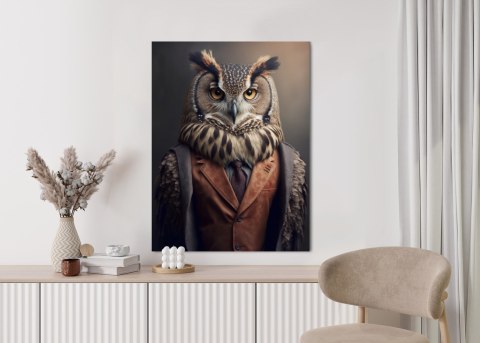 Plakat Portret Sowy W Ubraniu Historycznym