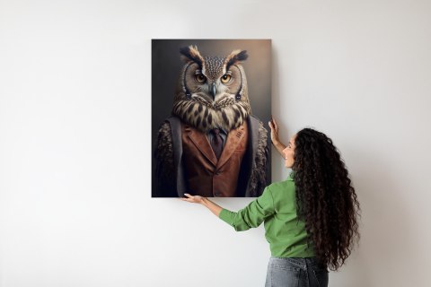 Plakat Portret Sowy W Ubraniu Historycznym