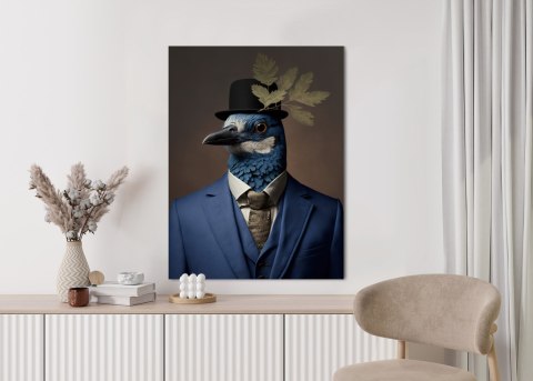 Plakat Ptak W Niebieskim Garniturze
