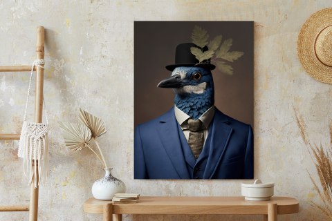 Plakat Ptak W Niebieskim Garniturze