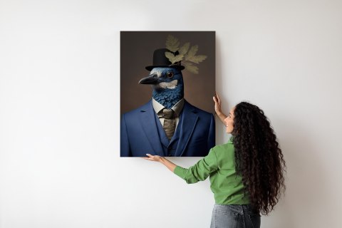 Plakat Ptak W Niebieskim Garniturze