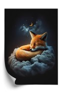 Plakat Śpiący Lisek Na Chmurce