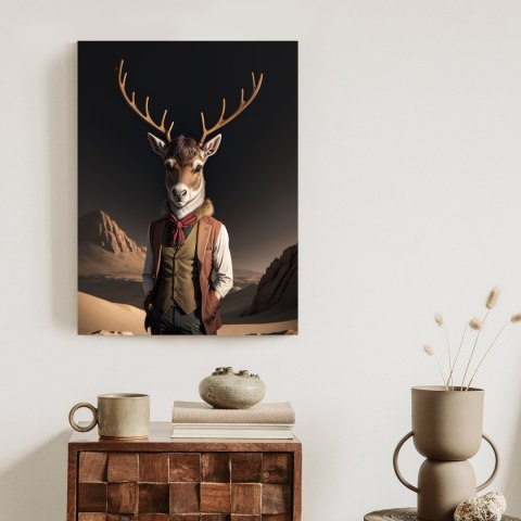 Plakat Ubrany Jeleń Na Pustyni